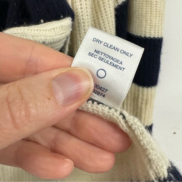 Splendid Cream & Black Cashmere Open Front Cardigan Sweater Womens M Chunky Cozy - Picture 7 of 9